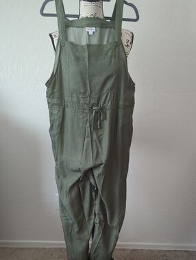LuLaRoe Juliet L Olive Green Jumpsuit Overalls